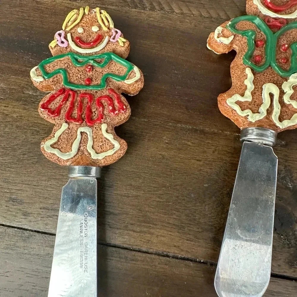 Vintage Christmas Boston Warehouse Gingerbread Man Charcuterie spreaders